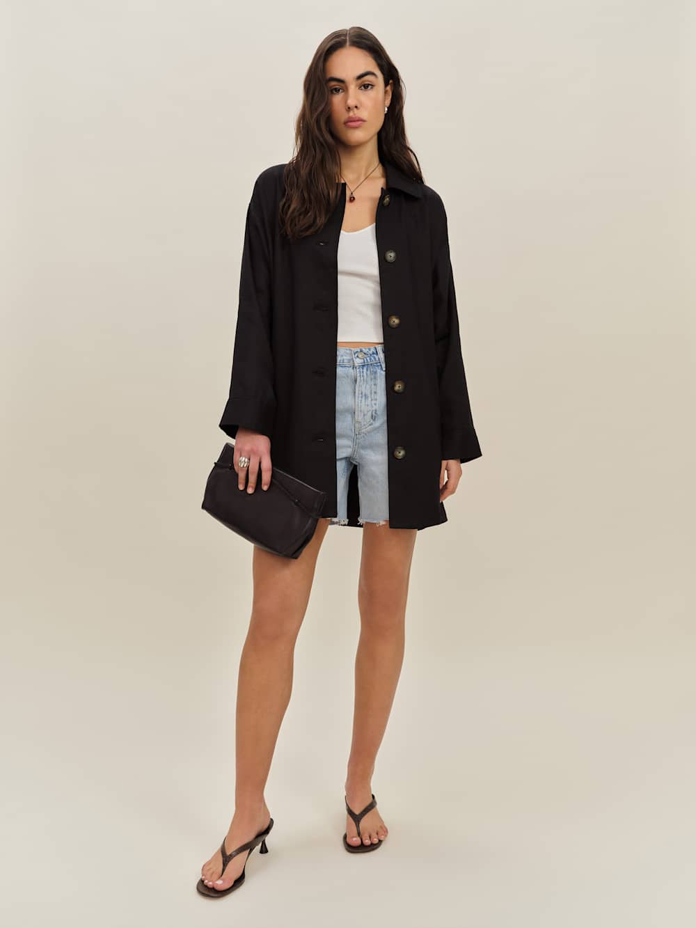 Irene Linen Jacket - Black