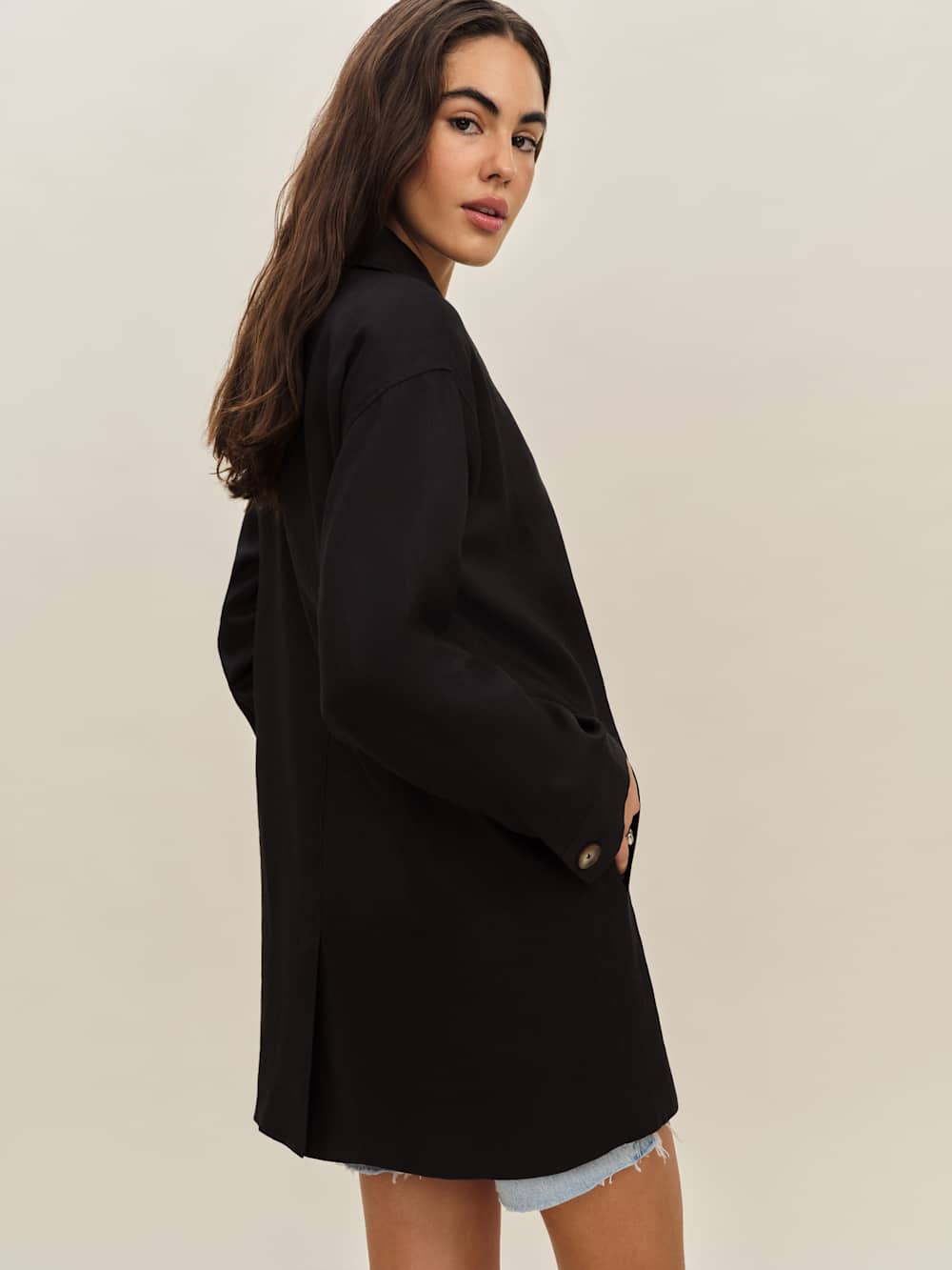 Irene Linen Jacket - Black