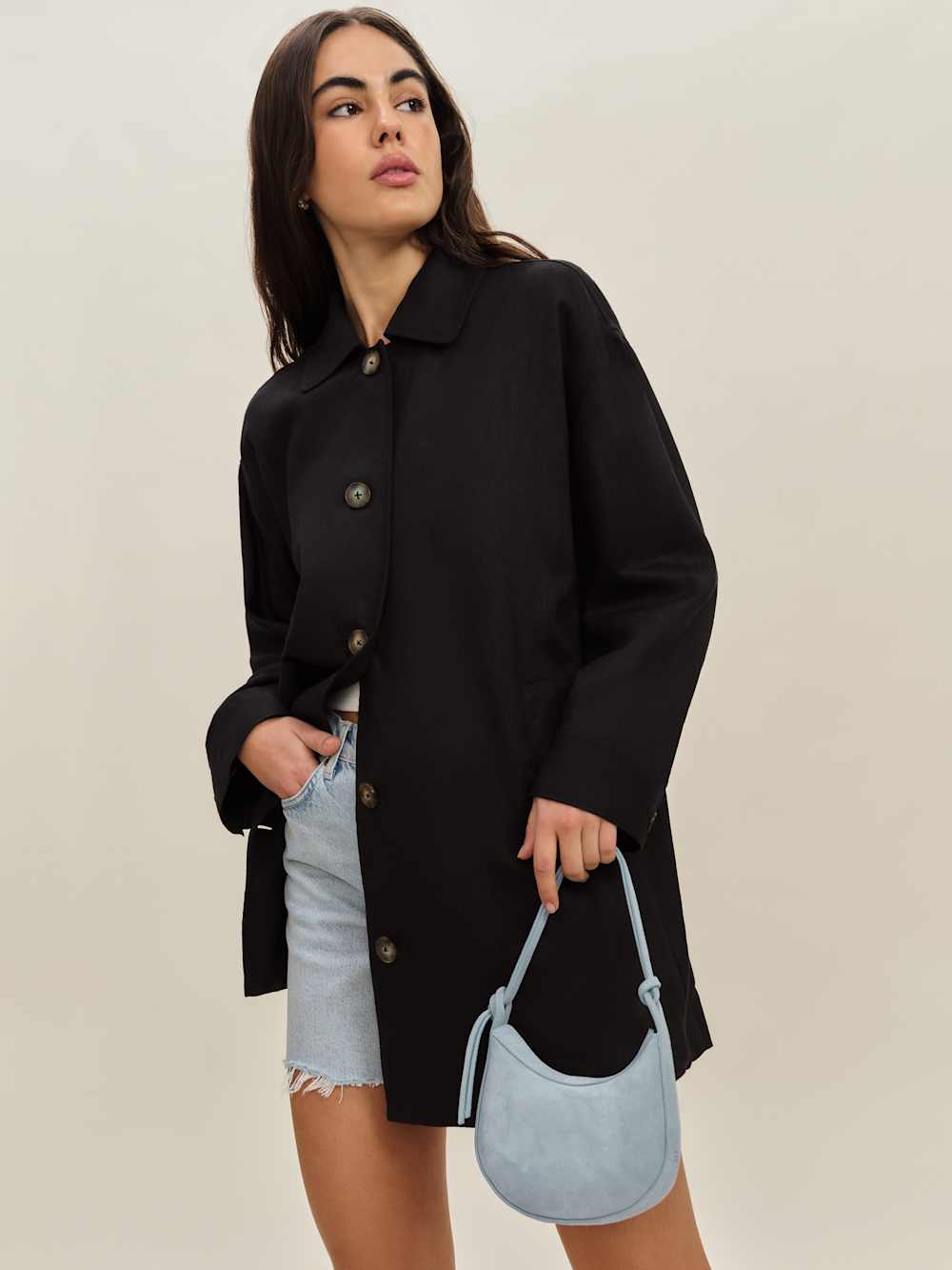 Irene Linen Jacket - Black