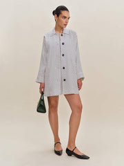Irene Linen Jacket - Eclipse Dot
