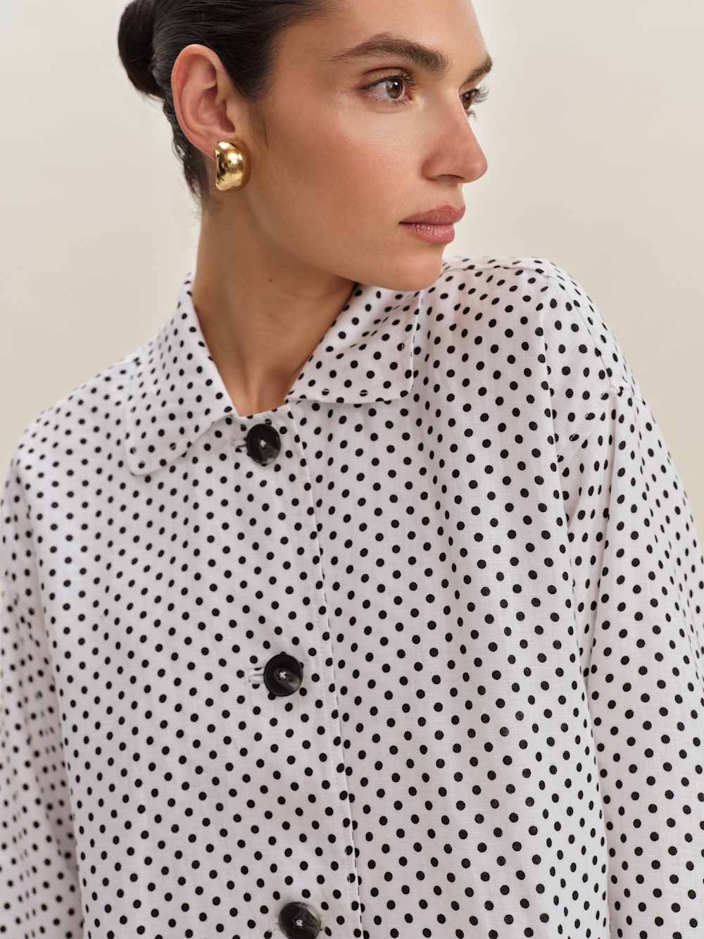 Irene Linen Jacket - Eclipse Dot