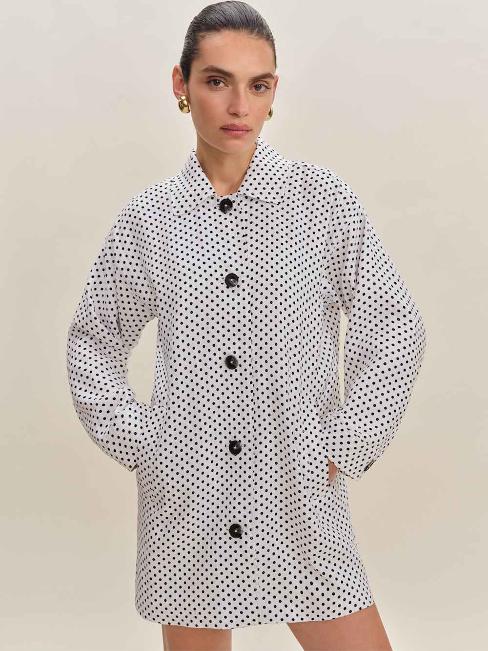 Irene Linen Jacket - Eclipse Dot