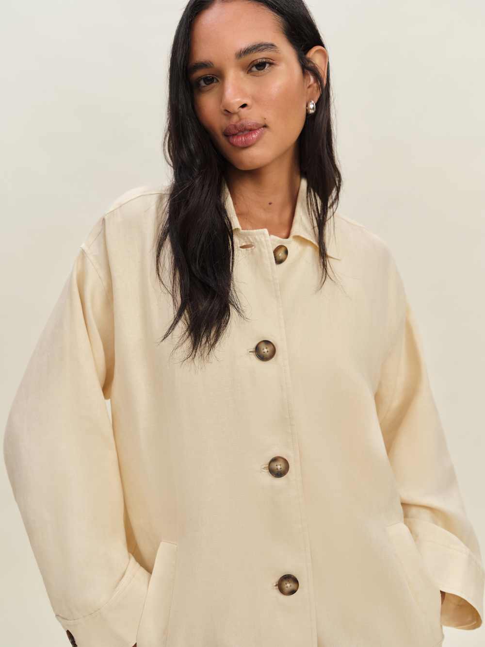 Irene Linen Jacket - Sugar