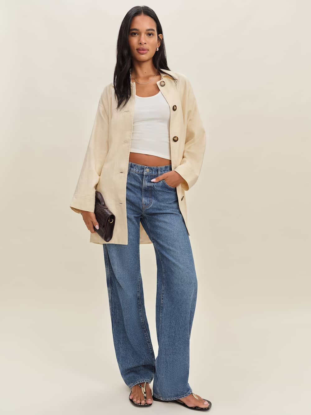 Irene Linen Jacket - Sugar