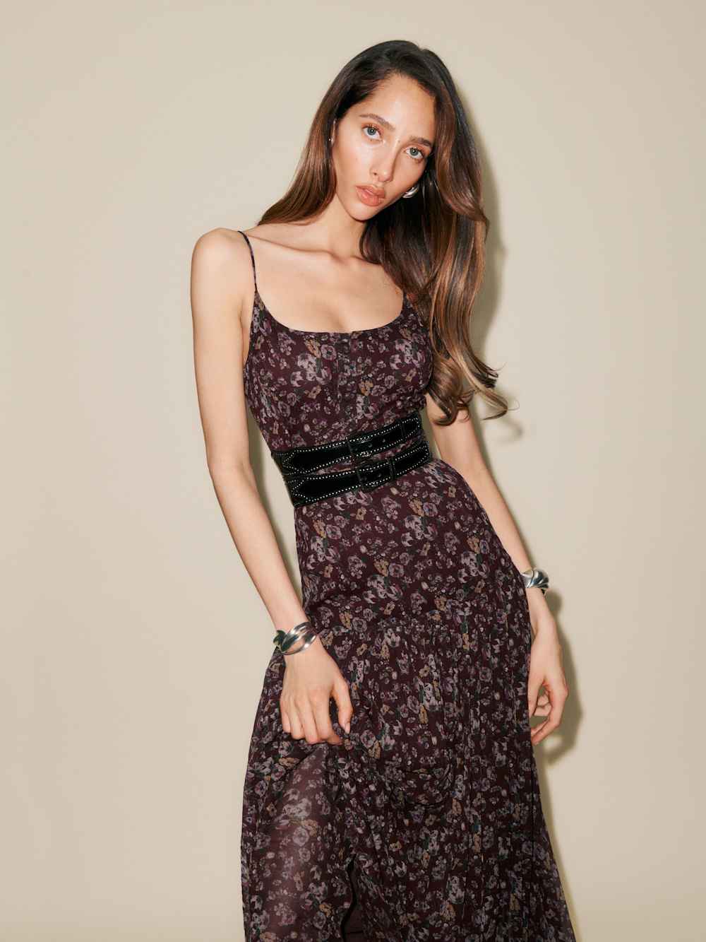 Sabien Dress - Burgundy Bunch