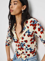 Bernadette Crew Cardigan - Strawberry Jam