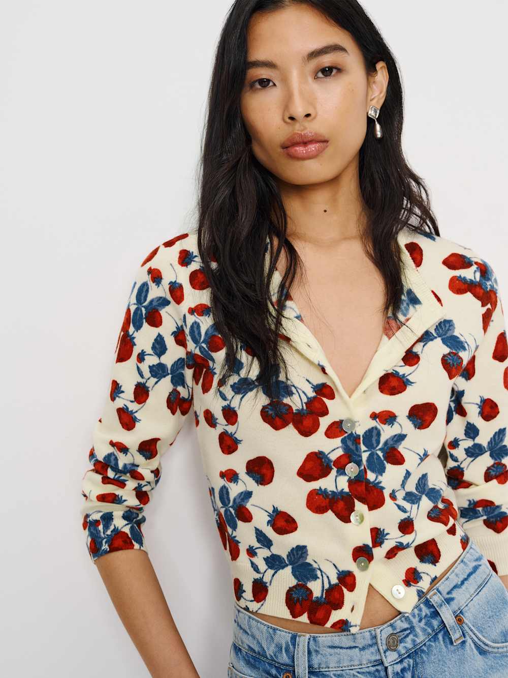 Bernadette Crew Cardigan - Strawberry Jam
