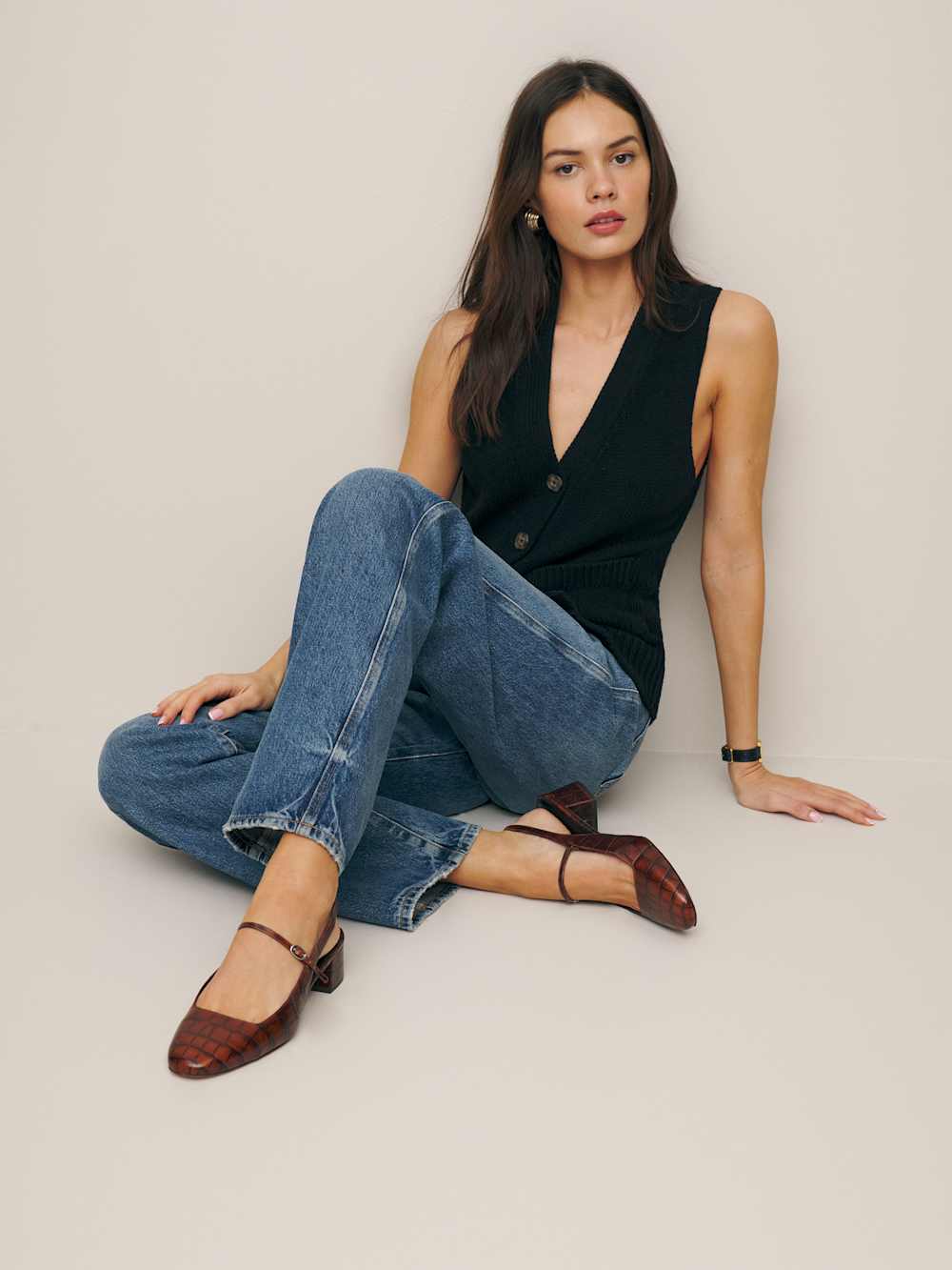 Maddox Slingback Heel - Brown Croc-effect
