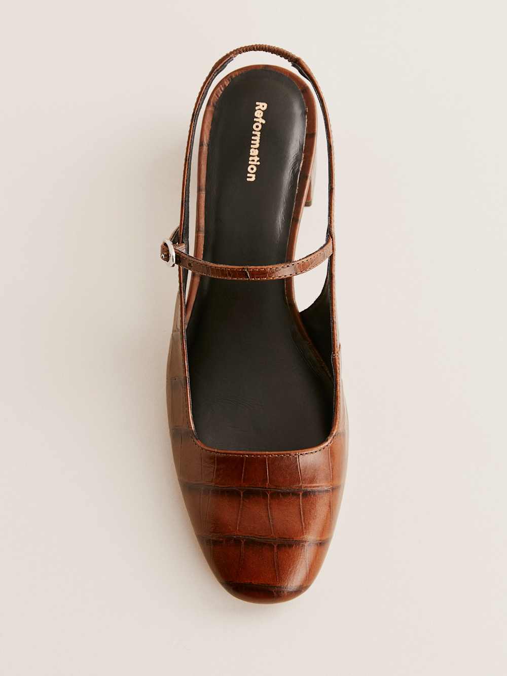 Maddox Slingback Heel - Brown Croc-effect