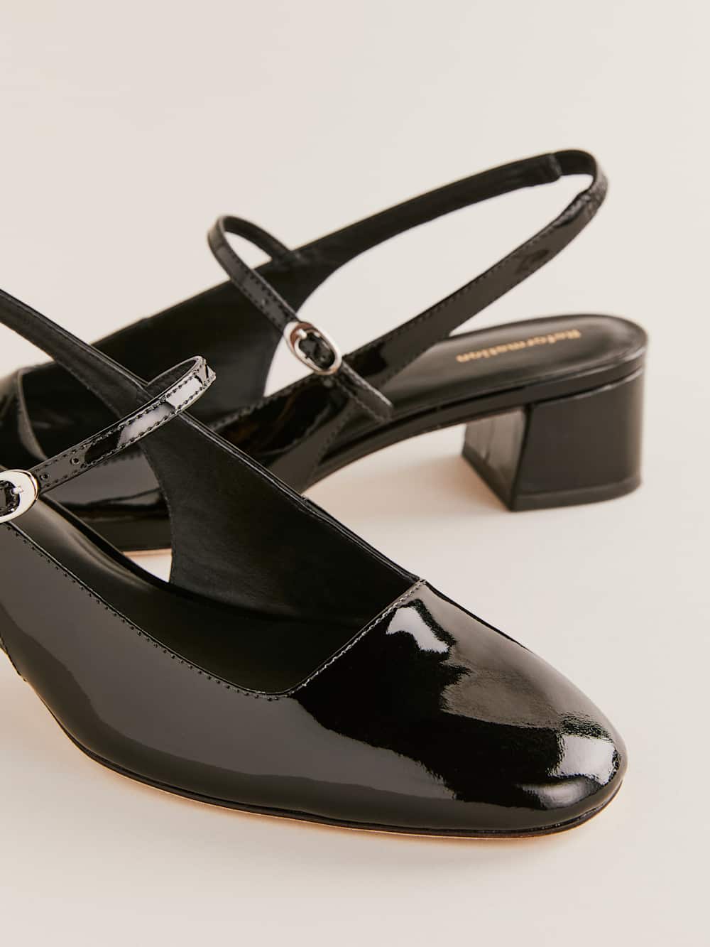 Maddox Slingback Heel - Black Patent