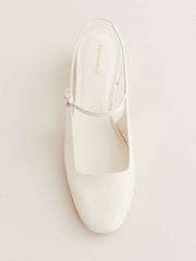 Maddox Slingback Heel - White Leather