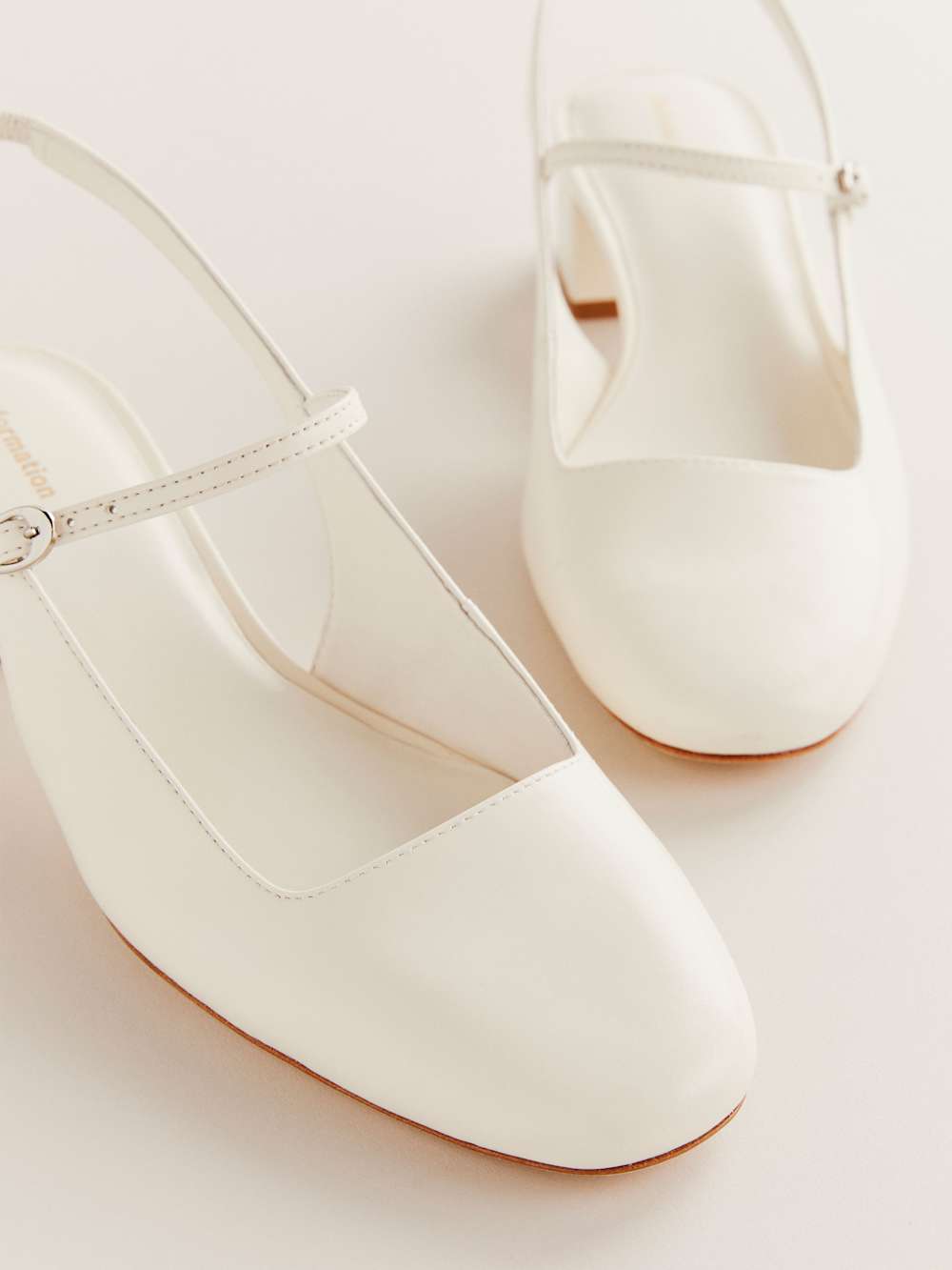 Maddox Slingback Heel - White Leather