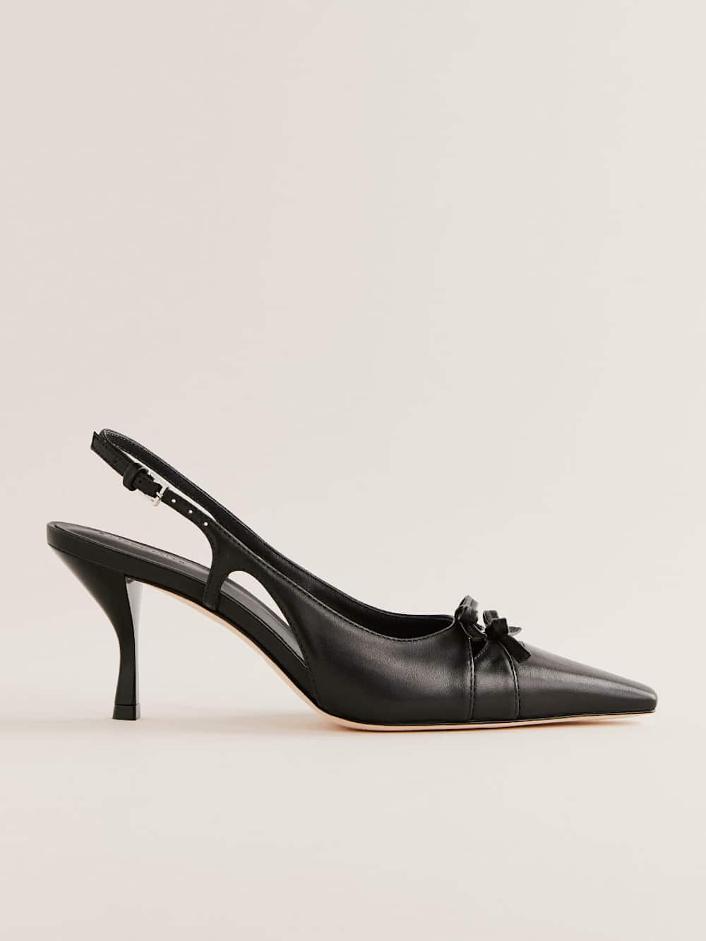 Noreen Slingback Pump - Black Leather