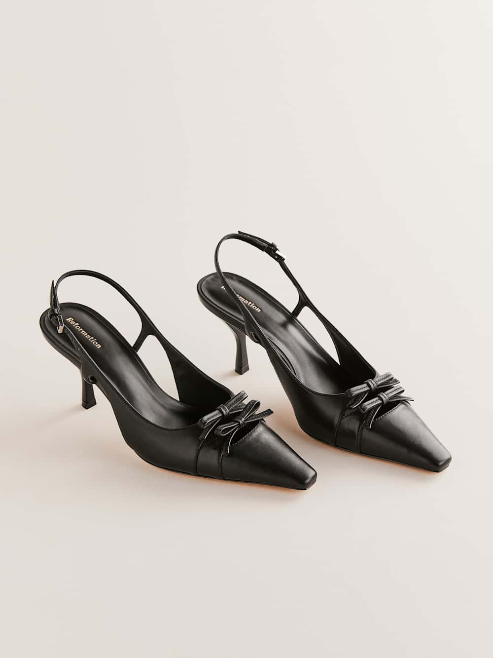 Noreen Slingback Pump - Black Leather