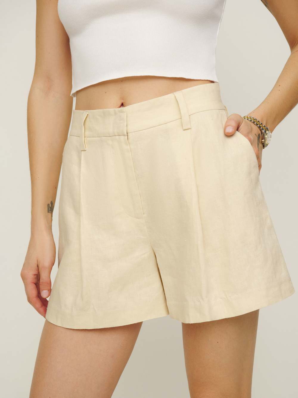 Alex Linen Short - Sugar