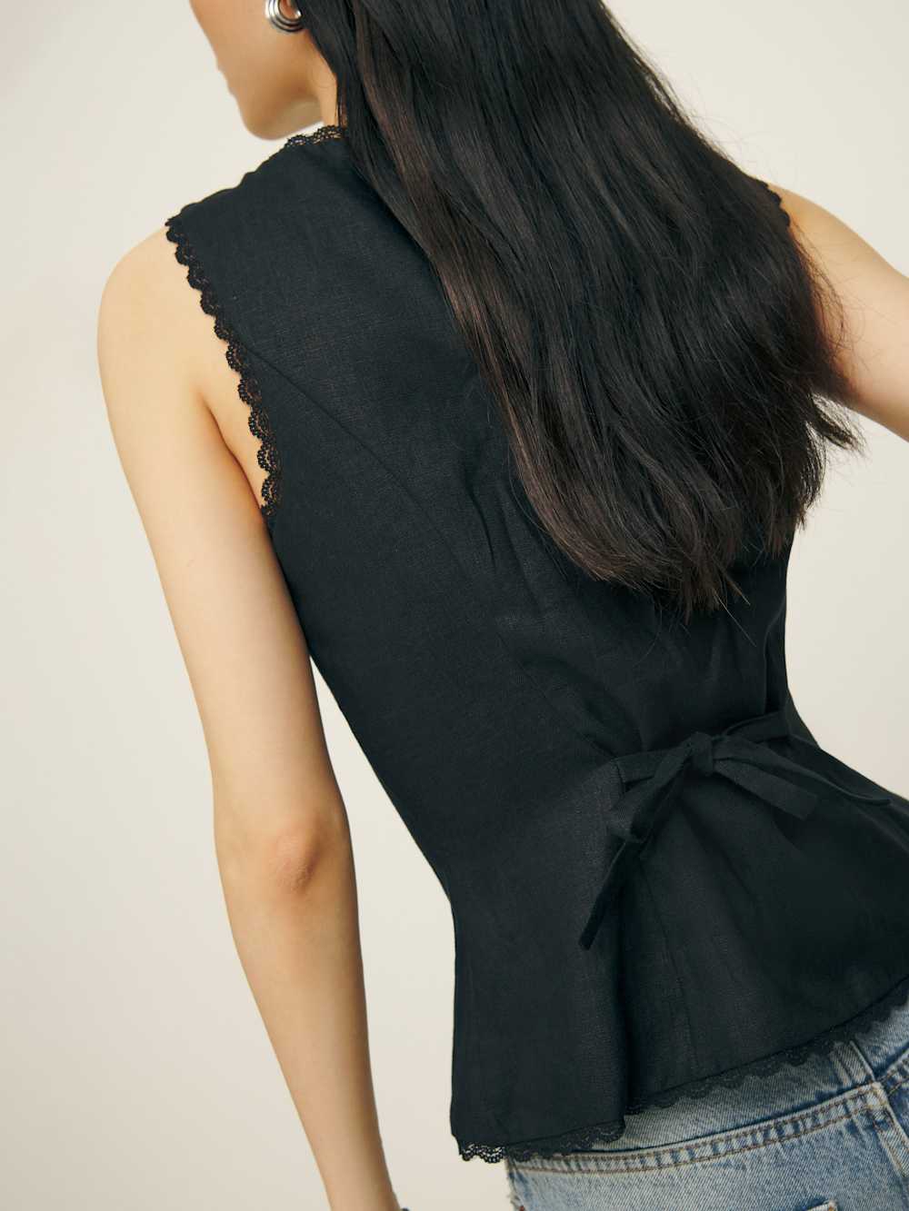 Amela Linen Top - Black