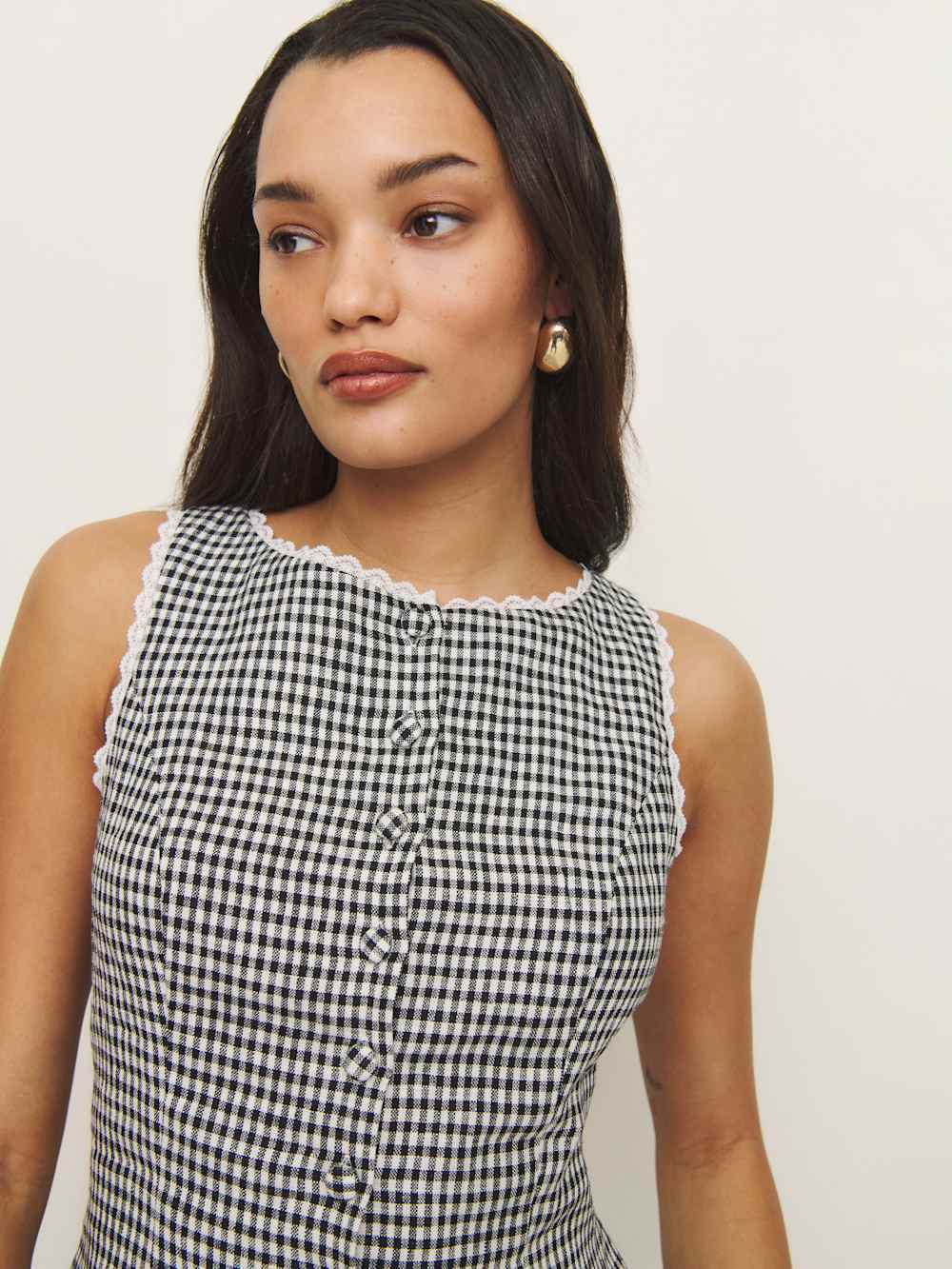 Amela Linen Top - Remy Check