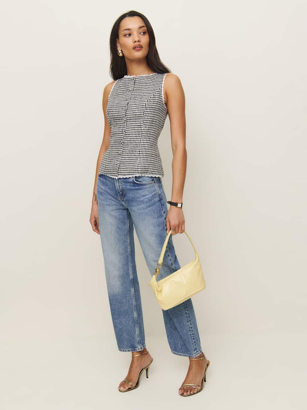 Amela Linen Top - Remy Check