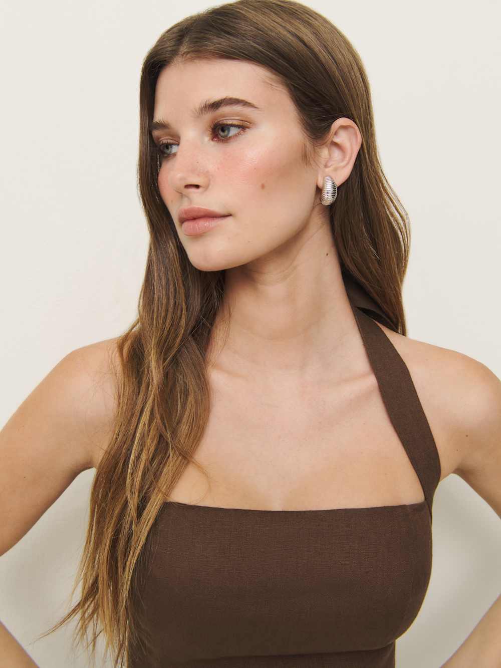 Malika Linen Top - Chocolate Cake