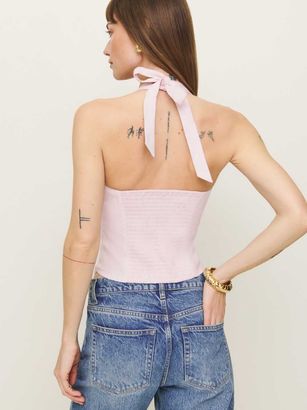 Malika Linen Top - Cherry Blossom