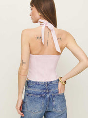 Malika Linen Top - Cherry Blossom