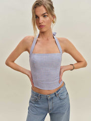 Malika Linen Top - Stellar Check