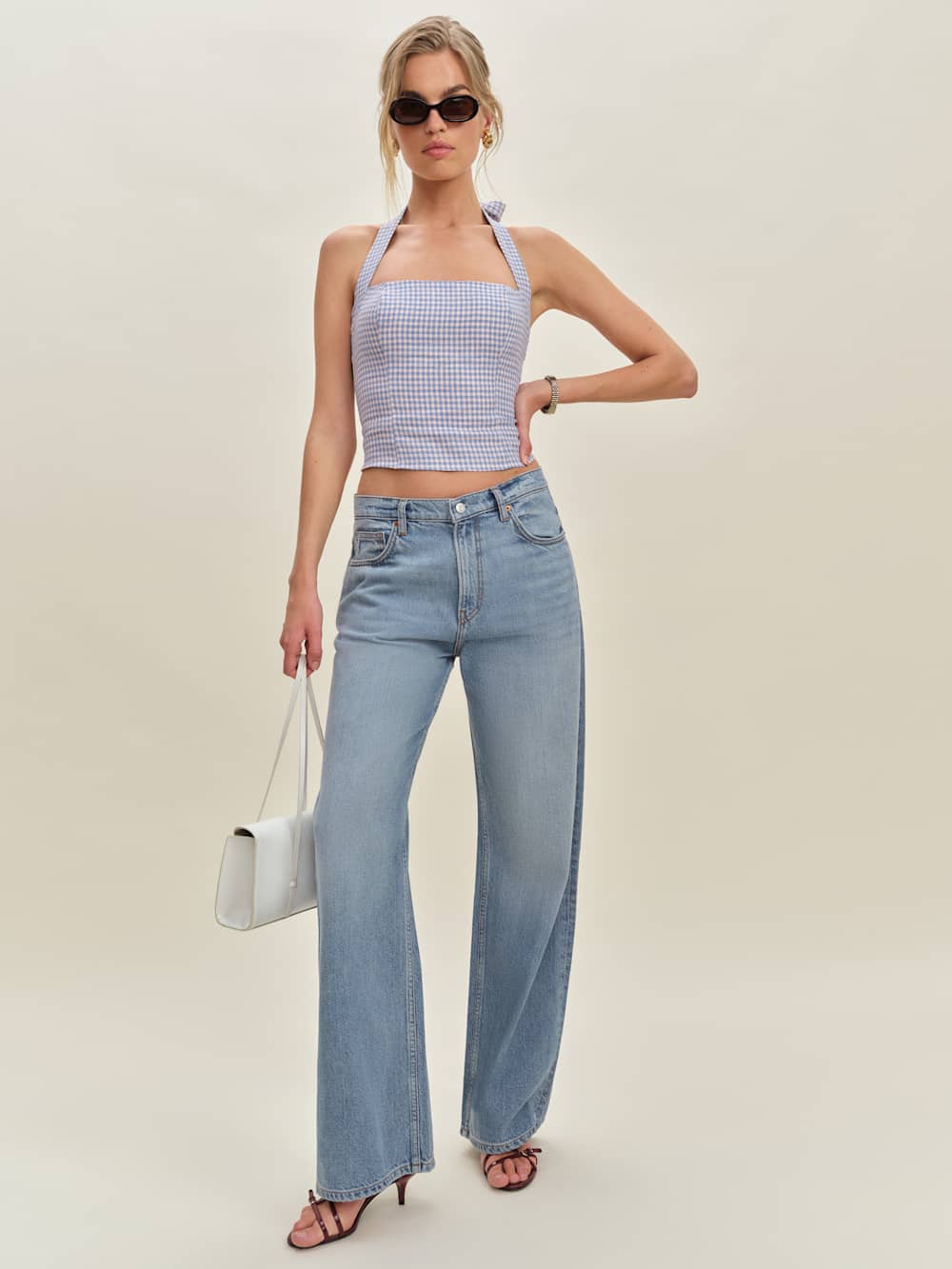 Malika Linen Top - Stellar Check