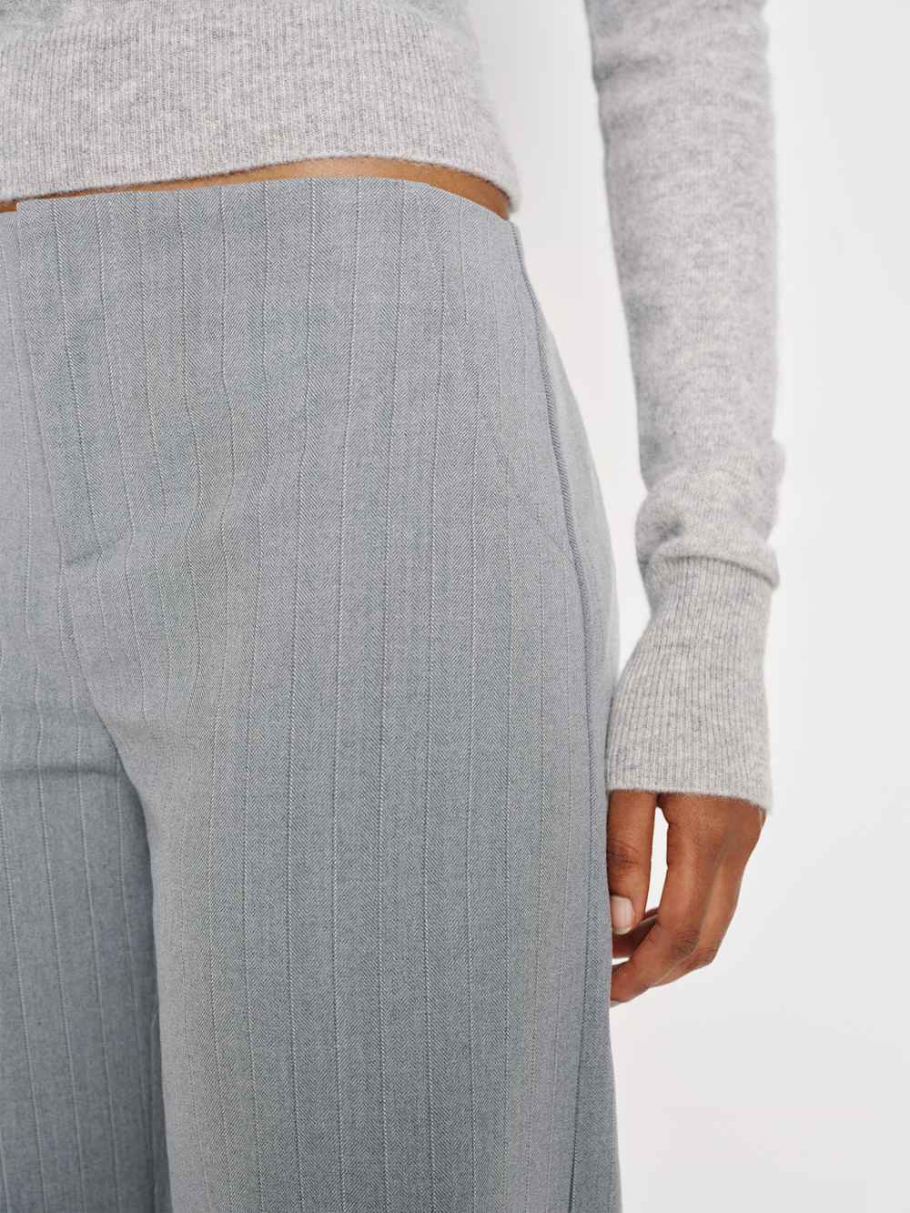 Vida Low Rise Pant - Grey Stripe