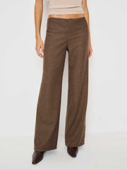 Vida Low Rise Pant - Brown Wool