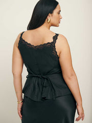 Josefina Linen Top Es - Black