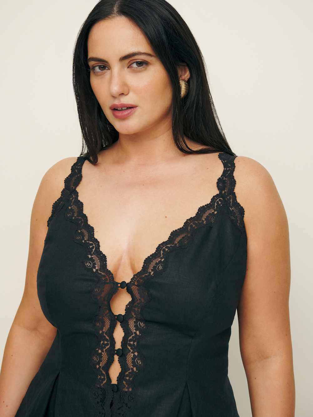 Josefina Linen Top Es - Black