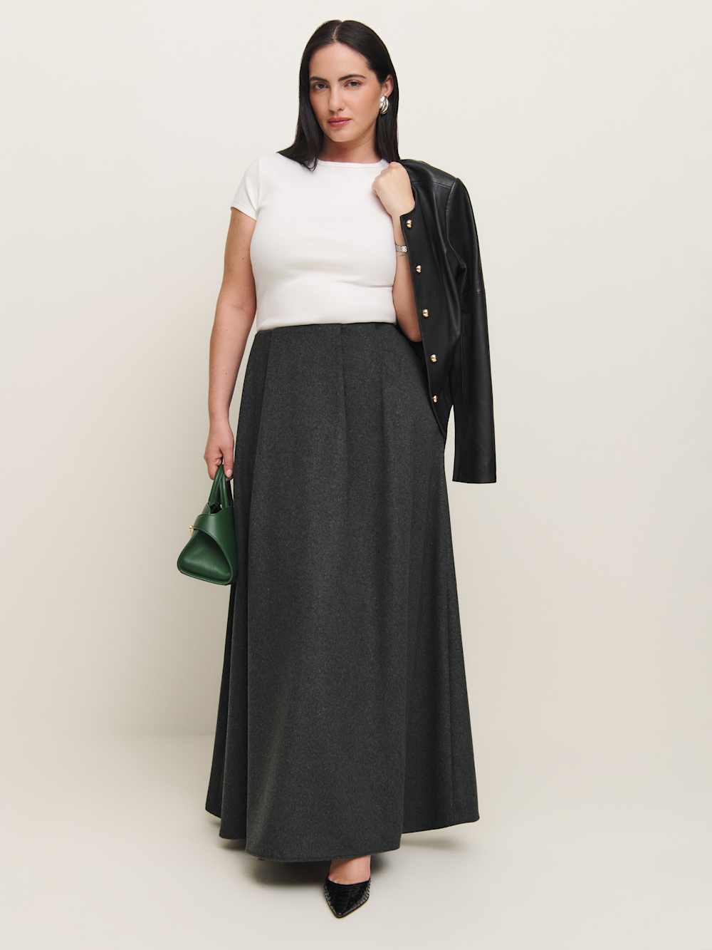 Lucy Skirt Es - Charcoal Wool
