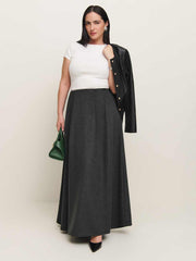 Lucy Skirt Es - Charcoal Wool
