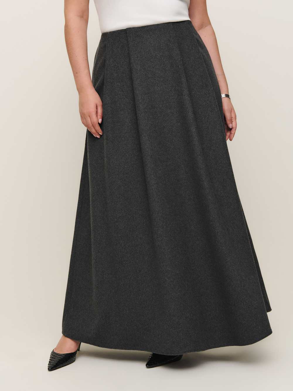 Lucy Skirt Es - Charcoal Wool