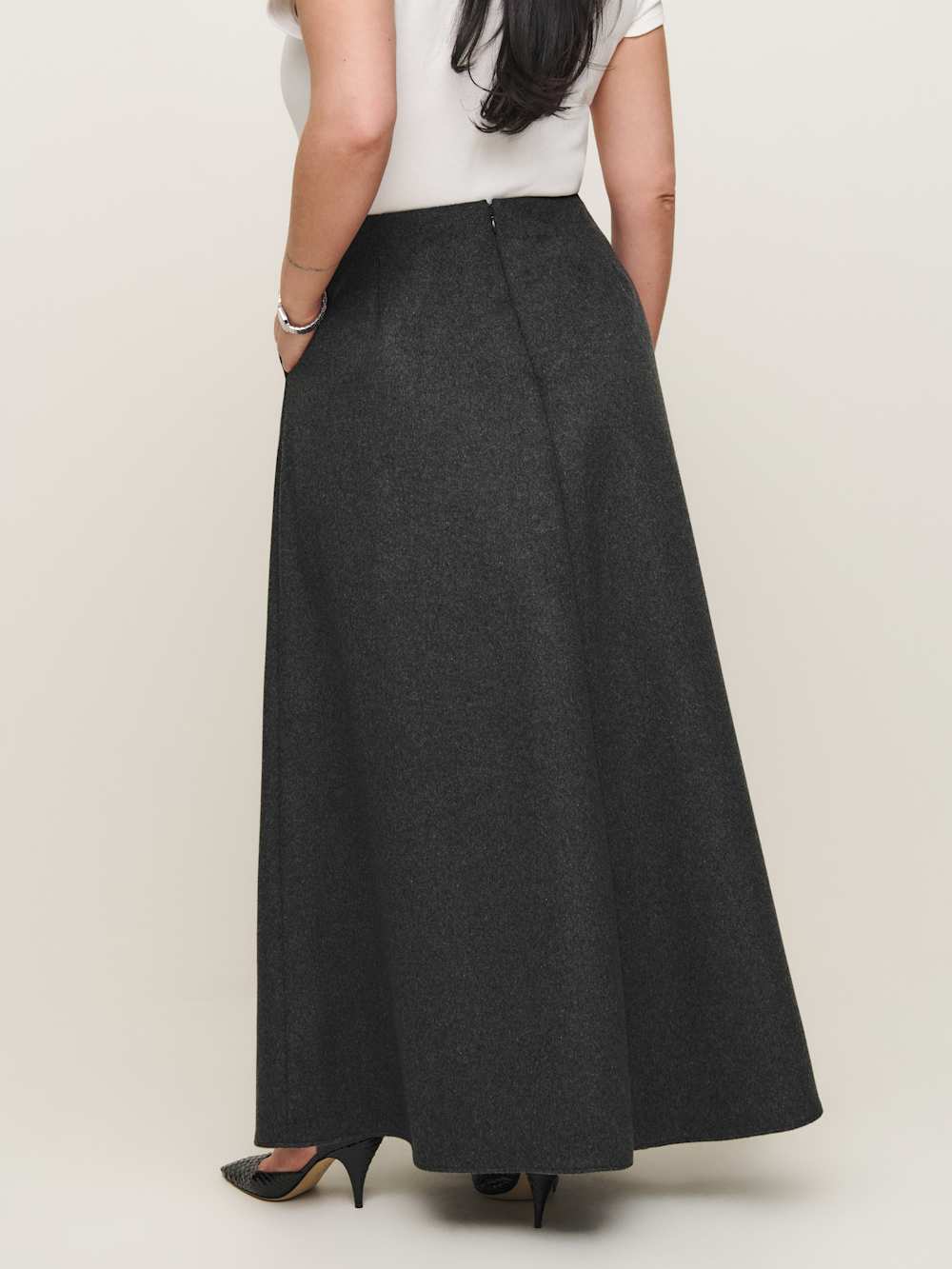 Lucy Skirt Es - Charcoal Wool