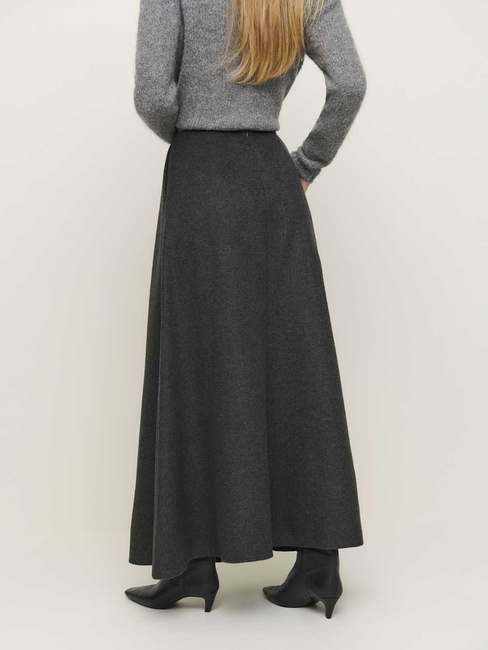 Petites Lucy Skirt - Charcoal Wool