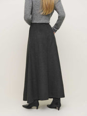 Petites Lucy Skirt - Charcoal Wool