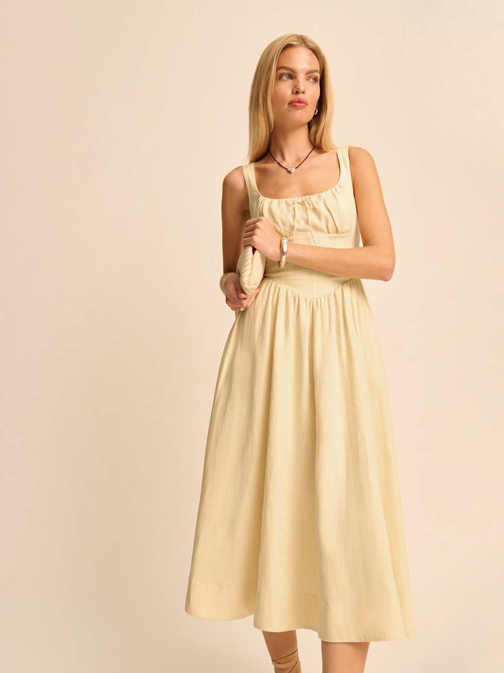 Balia Linen Dress - Parmesan
