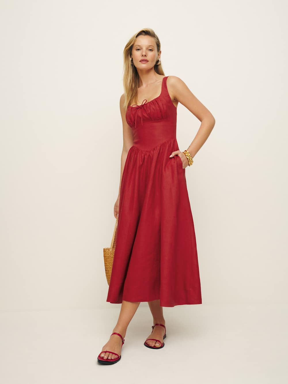Balia Linen Dress - Sundried Tomato