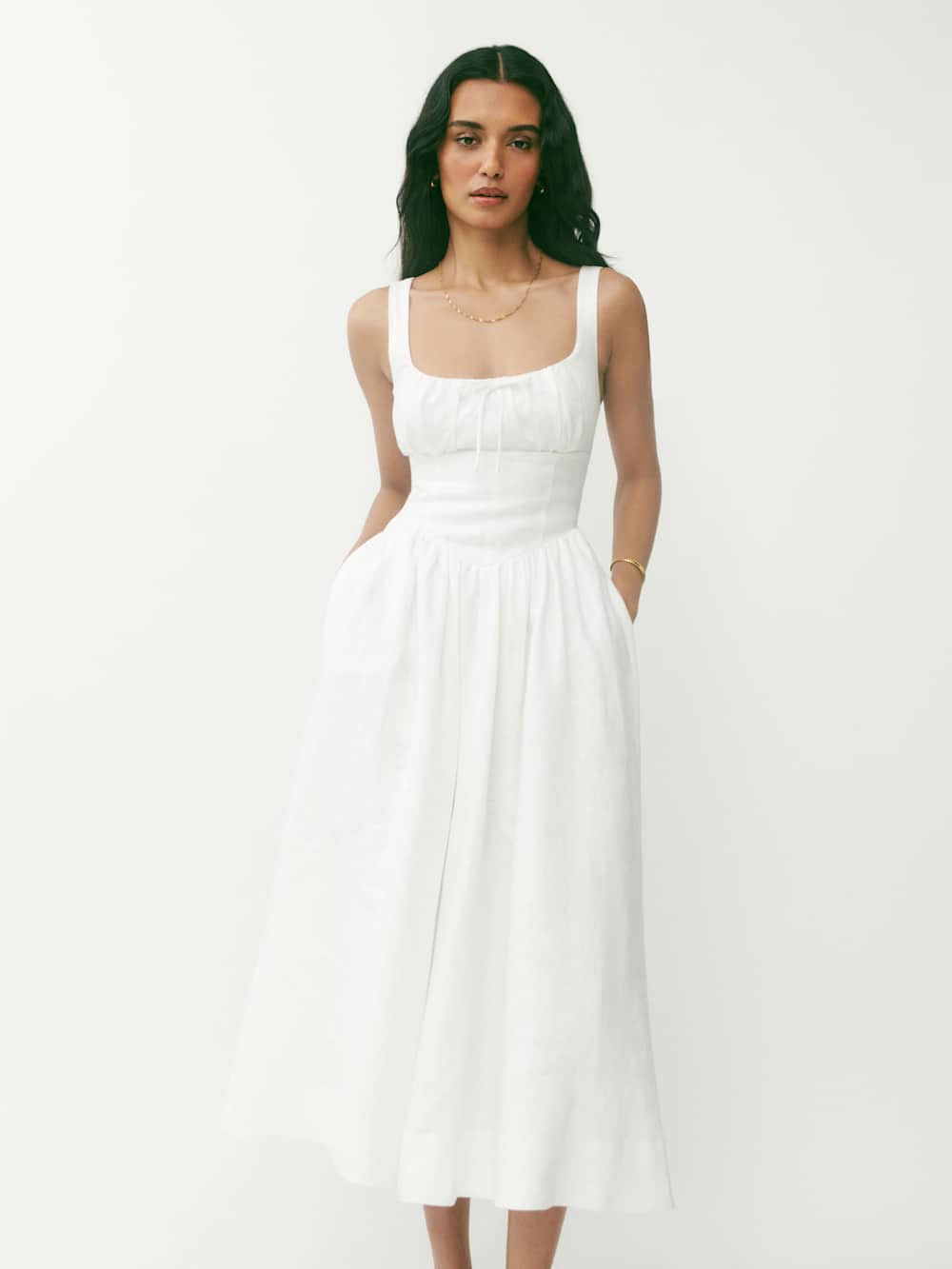 Balia Linen Dress - White