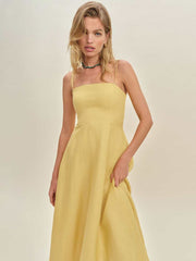 Monette Linen Dress - Sunshine