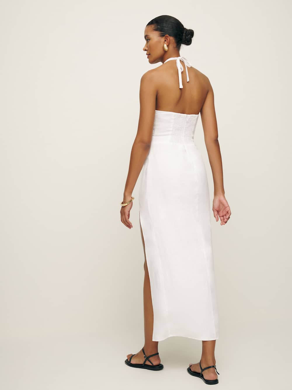 Sadey Linen Dress - White