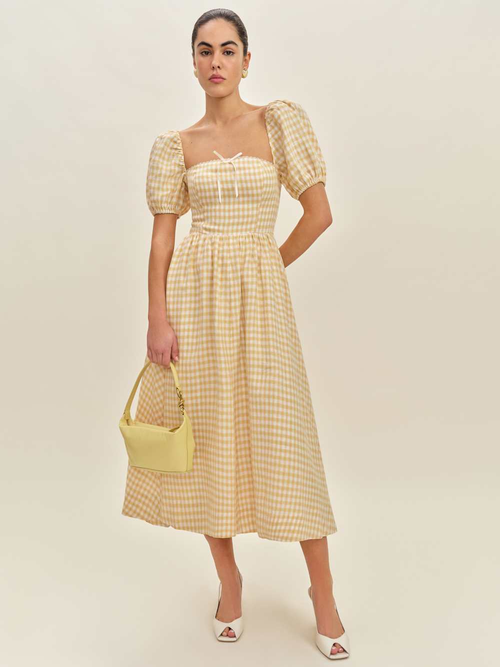 Marella Linen Dress - Sunshine Check