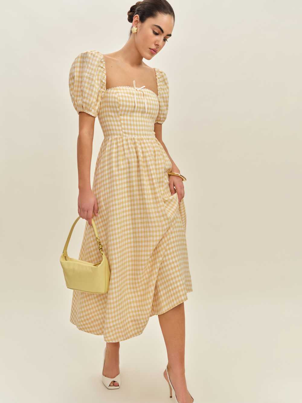 Marella Linen Dress - Sunshine Check