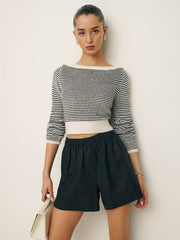Charlotte Linen Short - Black
