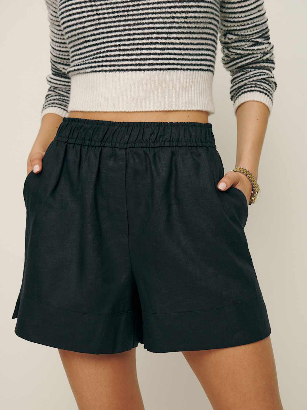 Charlotte Linen Short - Black