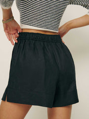 Charlotte Linen Short - Black