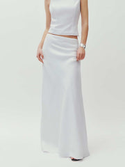 Bella Linen Skirt - White