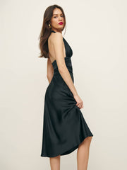 Millicent Silk Dress - Black