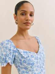 Suzette Dress - Blue Daisy